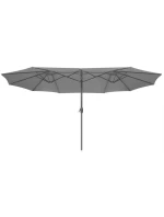 ZÁHRADNÝ PARASOL XXXL 2,7x4,6 m ŠEDÝ SASKA GARDEN