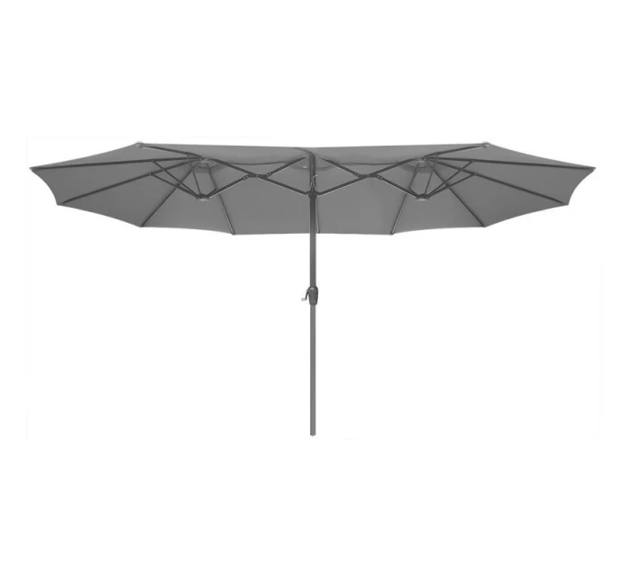 ZÁHRADNÝ PARASOL XXXL 2,7x4,6 m ŠEDÝ SASKA GARDEN