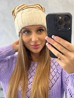 Dámska čiapka Feba K330 ecru+orange