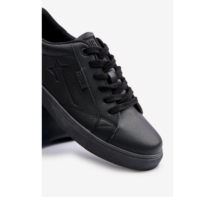 Trampki Męskie Z Eko Skóry Big Star OO174021 Hi-Poly System Czarne Trampki Męskie Z Eko Skóry Big Star OO174021 Hi-Poly System Czarne