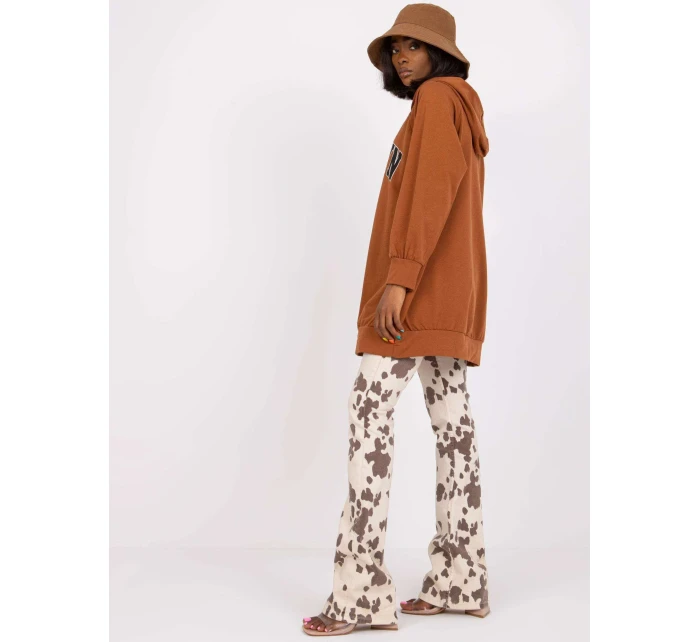 Dámska mikina-DHJ-BL-15658.35-svetlo hnedá