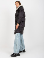 Čierno-béžová páperová zimná bunda 2v1 s odnímateľnými rukávmi