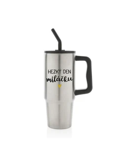 HEZKÝ DEN MILÁČKU - stříbrný cestovní termohrnek 900 ml