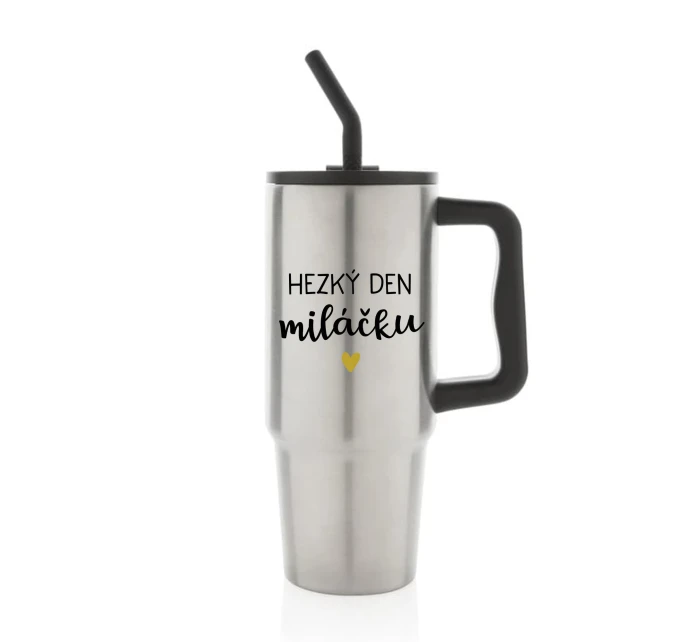 HEZKÝ DEN MILÁČKU - stříbrný cestovní termohrnek 900 ml