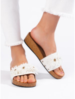 Módne biele ponožky s klinom pre ženy