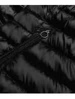 Čierna dvojvrstvová dámska prešívaná bunda (B9775-1)