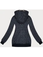 Tmavě modrá rozepínací dámská mikina se vzorem model 19727278 - 6&8 Fashion