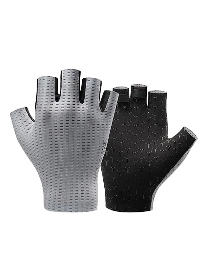 Rockbros priedušné cyklistické rukavice, krátke prsty, veľkosť: S - sivé