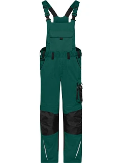 JN  Pracovní kalhoty s laclem Strong dark green/black model 22533304 - Daiber