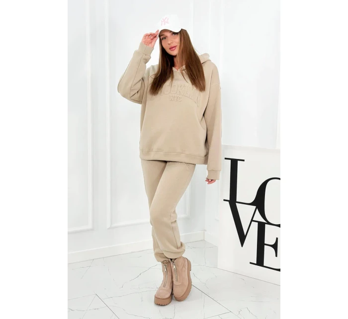 Izolovaná bavlněná souprava, mikina + kalhotami Brooklyn světle béžová Izolovaná bavlněná souprava, mikina + kalhotami Brooklyn světle béžová