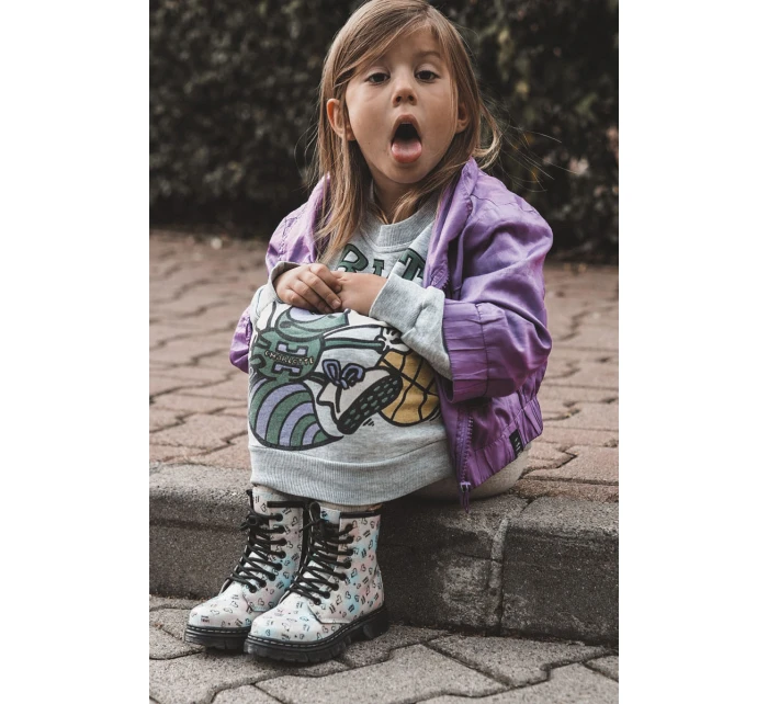 Dziecięce Botki Brokatowe We Wzory Wielokolorowe Reggie Dziecięce Botki Brokatowe We Wzory Wielokolorowe Reggie