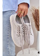 Dámské Kožené Tenisky Šedé model 21684179 - EVENTO