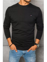 Čierne pánske tričko s dlhým rukávom Dstreet LX0533