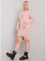 Väčšia veľkosť ružových dámskych šiat s vreckom