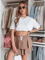 FALBELA hnedá mini sukňa FashionStreet s volánom CY0498