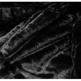 Čierna dámska zimná bunda s kožušinovou podšívkou (W635)