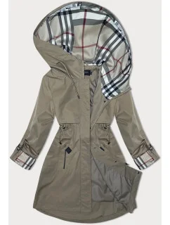 Svetlá khaki bunda s ozdobnou podšívkou BH Forever (3) (BH-2401)