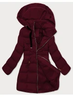 Dámska bunda s kapucňou J Style Burgundy (5M3231-1)