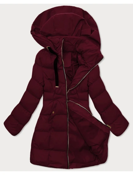 Dámska bunda s kapucňou J Style Burgundy (5M3231-1)