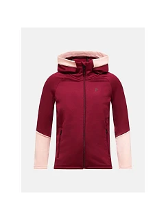 Mikina PEAK PERFORMANCE Jr Rider Essentials Zip Hood, bordová