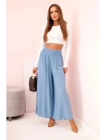 Dámské kalhoty z viskózy s elastickým pasem z model 21896578 - K-Fashion