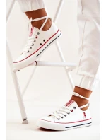 Damskie Materiałowe Trampki BIG STAR JJ274123 Białe Damskie Materiałowe Trampki BIG STAR JJ274123 Białe