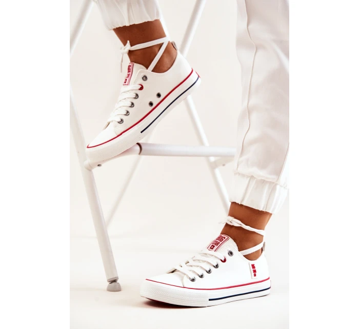 Damskie Materiałowe Trampki BIG STAR JJ274123 Białe Damskie Materiałowe Trampki BIG STAR JJ274123 Białe