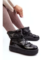 Dámské sněhule na platformě s mašlí černé model 21641625 - Boto