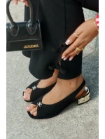 Semišové Elegantní Dámské Sandály model 21694823 Černé - CheBello