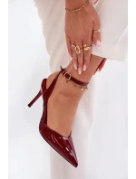 Lakované lodičky s patou bordové model 21794111 - Boto