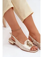 Dámské sandály Ploché S ozdobou model 22133543 Zlaté - S.Barski