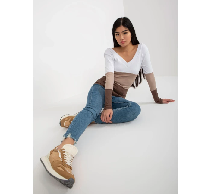 Blúzka RV BZ 8429.18P bielo-hnedá