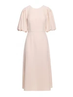 S400 Šaty s puzdrovými rukávmi - krémové