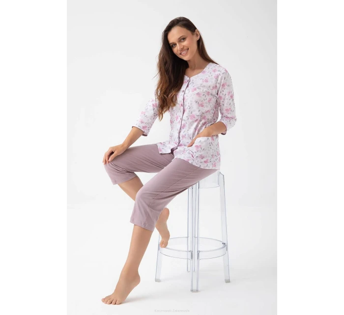 Luna 388 3/4 M-2XL Z25/26 dámske pyžamo bez zipsu