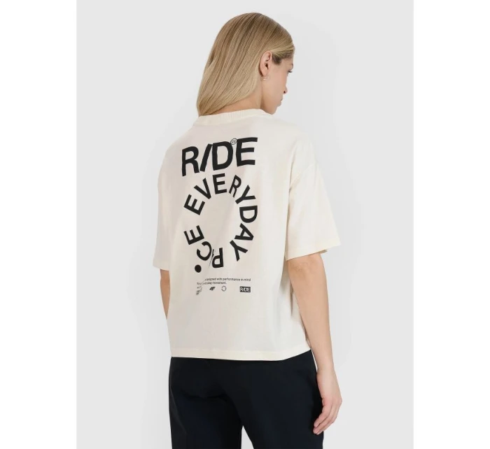 Dámske tričko oversize s potlačou 4F 4FWSS25TTSHF1993-11S Dámske tričko oversize s potlačou 4F 4FWSS25TTSHF1993-11S