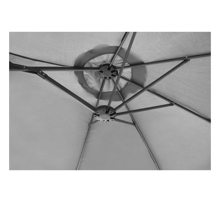 ZÁHRADNÝ PARASOL XXXL 2,7x4,6 m ŠEDÝ SASKA GARDEN