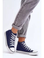 Damskie Trampki Klasyczne Wysokie Granatowe Remos Damskie Trampki Klasyczne Wysokie Granatowe Remos