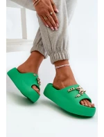Dámské lehké pěnové žabky s ozdobami zelené model 21665943 - Boto