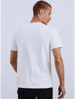 Biele pánske tričko Dstreet RX4628 s potlačou