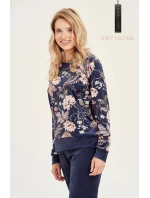 Dámské pyžamo Venus model 19373381 Tmavě modrá vzor - Taro Dámské pyžamo Venus model 19373381 Tmavě modrá vzor - Taro