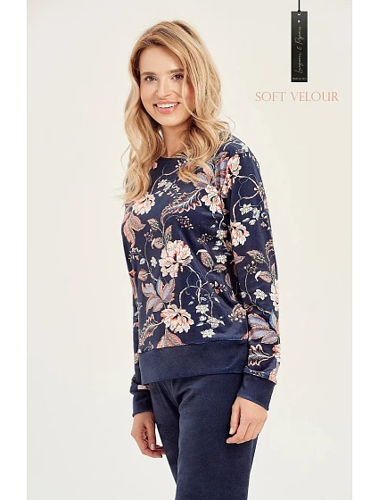 Dámské pyžamo Venus model 19373381 Tmavě modrá vzor - Taro