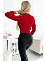 Červené dámské body s přeloženým obálkovým výstřihem model 19018061 - numoco