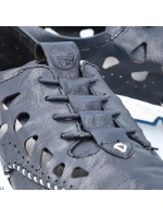 W modrá kožená polobotka s podrážkou model 19737391 - Rieker W modrá kožená polobotka s podrážkou model 19737391 - Rieker