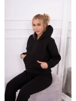 Zateplená souprava s mikinou model 18747965 ve spodní části černé barvy - K-Fashion Zateplená souprava s mikinou model 18747965 ve spodní části černé barvy - K-Fashion