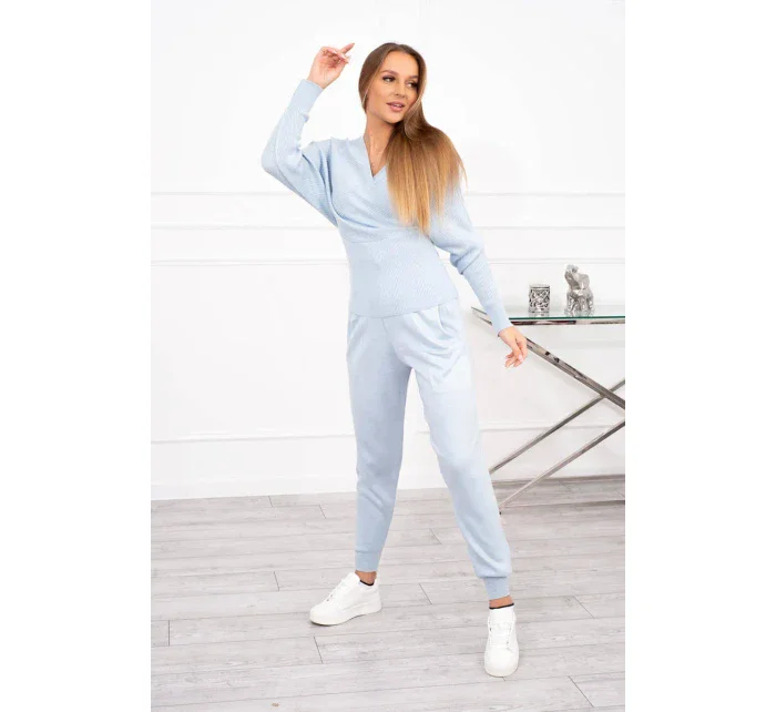 Dvojdielna súprava svetrov v modrej farbe