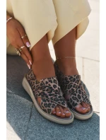 Zazoo 40392 Skórzane Sandały Damskie Panterka Brązowe Zazoo 40392 Skórzane Sandały Damskie Panterka Brązowe