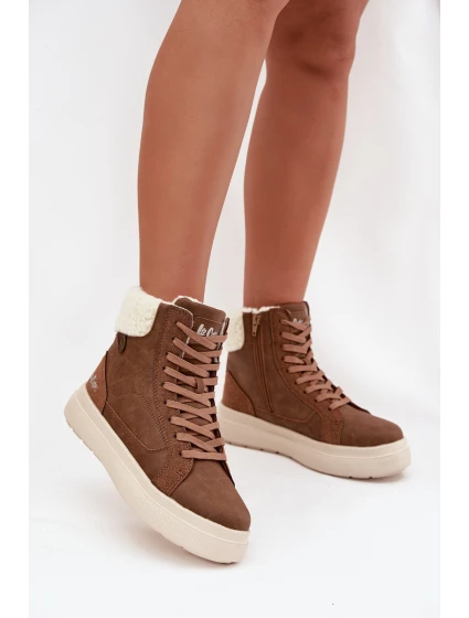 Dámské zimní boty s kožíškem model 21725170 hnědé - Lee Cooper Dámské zimní boty s kožíškem model 21725170 hnědé - Lee Cooper