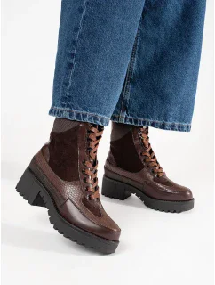 Luxusní dámské vínový  kotníčkové boty Obcas