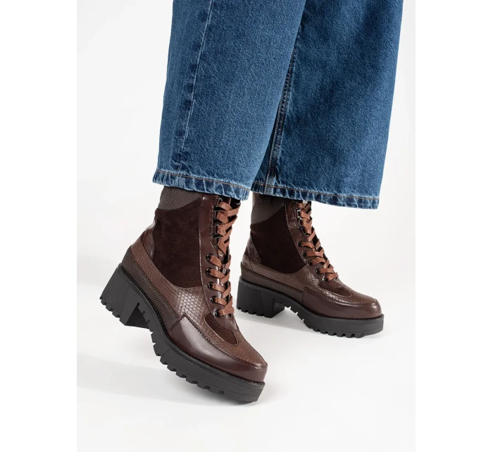 Luxusní dámské vínový  kotníčkové boty Obcas