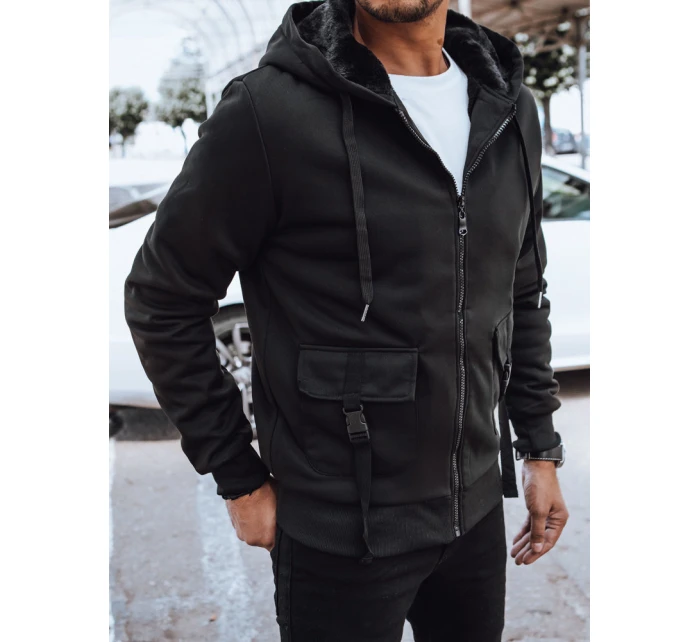 Pánská zateplená mikina na zip černá Dstreet model 21970387 - FashionStreet